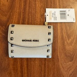 Michael Michael Kors Ava Stud Cement Carryall Wallet